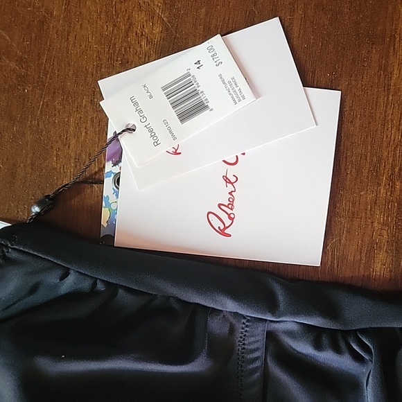 NWT Robert Graham Women's One Piece Black Swimsuit Size 14 - Picture 3 of 6